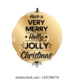 Merry Christmas. Typography. Vector logo, text design. Greeting card.