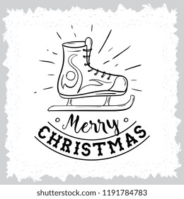 Merry Christmas. Typography. Vector logo, text design. Greeting card.