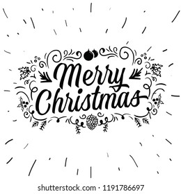 Merry Christmas. Typography. Vector logo, text design. Greeting card.