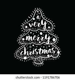 Merry Christmas. Typography. Vector logo, text design. Greeting card.