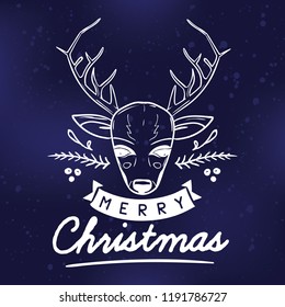 Merry Christmas. Typography. Vector logo, text design. Greeting card.