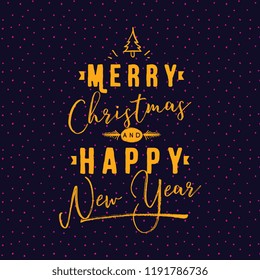 Merry Christmas. Typography. Vector logo, text design. Greeting card.