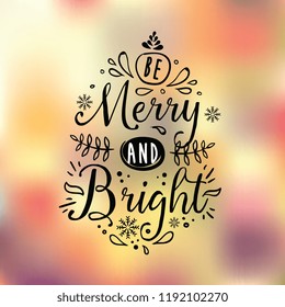 Merry Christmas. Typography. Vector logo, text design. Greeting card.