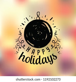 Merry Christmas. Typography. Vector logo, text design. Greeting card.