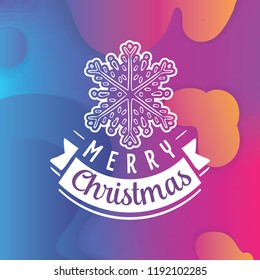 Merry Christmas. Typography. Vector logo, text design. Greeting card.