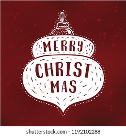 Merry Christmas. Typography. Vector logo, text design. Greeting card.