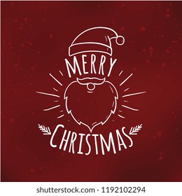 Merry Christmas. Typography. Vector logo, text design. Greeting card.