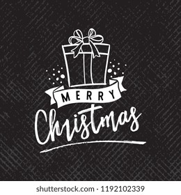 Merry Christmas. Typography. Vector logo, text design. Greeting card.