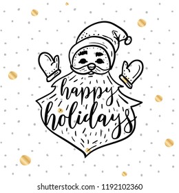 Merry Christmas. Typography. Vector logo, text design. Greeting card.
