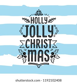 Merry Christmas. Typography. Vector logo, text design. Greeting card.