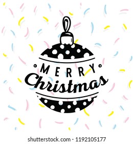 Merry Christmas. Typography. Vector logo, text design. Greeting card.