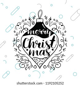 Merry Christmas. Typography. Vector logo, text design. Greeting card.