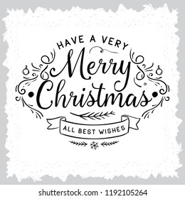 Merry Christmas. Typography. Vector logo, text design. Greeting card.