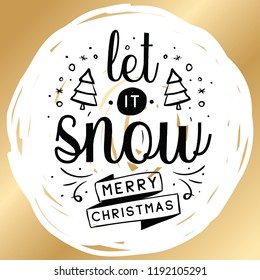 Merry Christmas. Typography. Vector logo, text design. Greeting card.