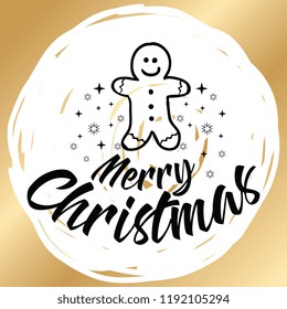 Merry Christmas. Typography. Vector logo, text design. Greeting card.