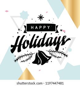 Merry Christmas. Typography. Vector logo, text design. Greeting card.