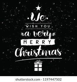 Merry Christmas. Typography. Vector logo, text design. Greeting card.