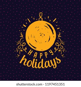 Merry Christmas. Typography. Vector logo, text design. Greeting card.