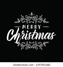 Merry Christmas. Typography. Vector logo, text design. Greeting card.