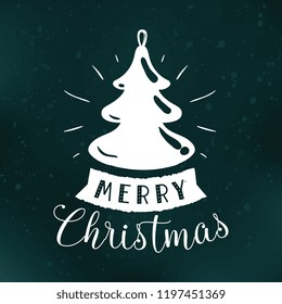 Merry Christmas. Typography. Vector logo, text design. Greeting card.