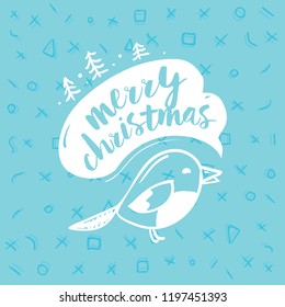 Merry Christmas. Typography. Vector logo, text design. Greeting card.