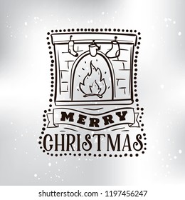 Merry Christmas. Typography. Vector logo, text design. Greeting card.