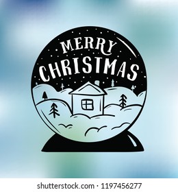 Merry Christmas. Typography. Vector logo, text design. Greeting card.