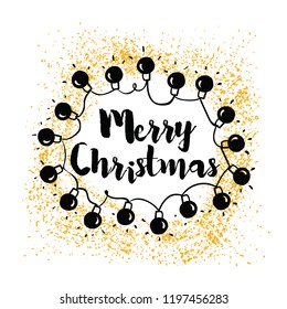 Merry Christmas. Typography. Vector logo, text design. Greeting card.