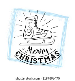 Merry Christmas. Typography. Vector logo, text design. Greeting card.
