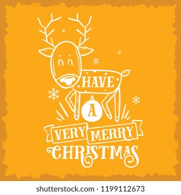 Merry Christmas. Typography. Vector logo, text design. Greeting card.