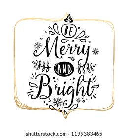 Merry Christmas. Typography. Vector logo, text design. Greeting card.