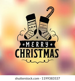 Merry Christmas. Typography. Vector logo, text design. Greeting card.