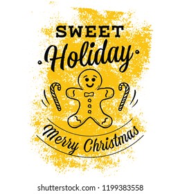 Merry Christmas. Typography. Vector logo, text design. Greeting card.