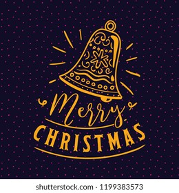 Merry Christmas. Typography. Vector logo, text design. Greeting card.