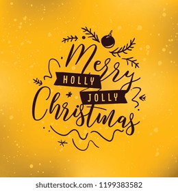 Merry Christmas. Typography. Vector logo, text design. Greeting card.