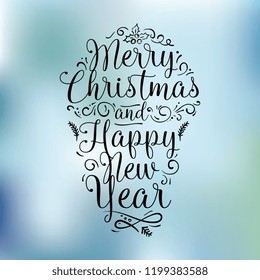 Merry Christmas. Typography. Vector logo, text design. Greeting card.