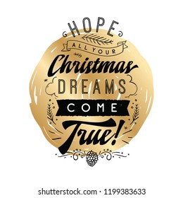 Merry Christmas. Typography. Vector logo, text design. Greeting card.