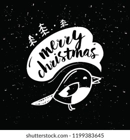 Merry Christmas. Typography. Vector logo, text design. Greeting card.