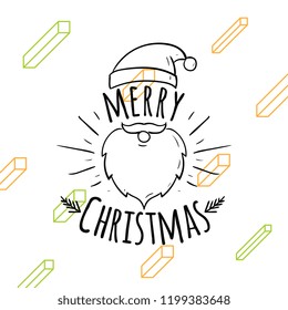Merry Christmas. Typography. Vector logo, text design. Greeting card.