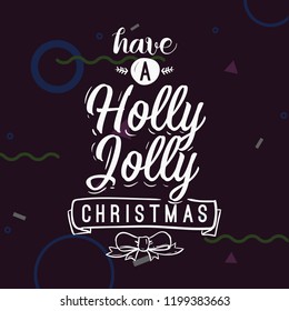 Merry Christmas. Typography. Vector logo, text design. Greeting card.