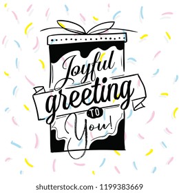 Merry Christmas. Typography. Vector logo, text design. Greeting card.