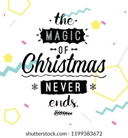 Merry Christmas. Typography. Vector logo, text design. Greeting card.