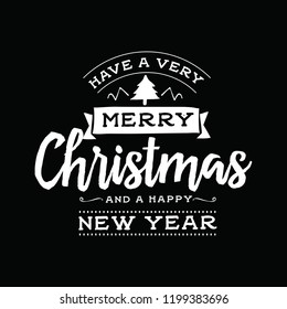 Merry Christmas. Typography. Vector logo, text design. Greeting card.
