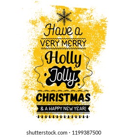 Merry Christmas. Typography. Vector logo, text design. Greeting card.