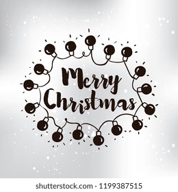 Merry Christmas. Typography. Vector logo, text design. Greeting card.