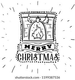 Merry Christmas. Typography. Vector logo, text design. Greeting card.