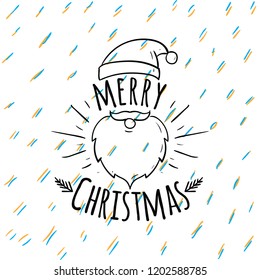 Merry Christmas. Typography. Vector logo, text design. Greeting card.