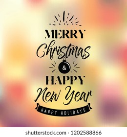 Merry Christmas. Typography. Vector logo, text design. Greeting card.