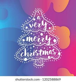 Merry Christmas. Typography. Vector logo, text design. Greeting card.