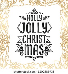 Merry Christmas. Typography. Vector logo, text design. Greeting card.